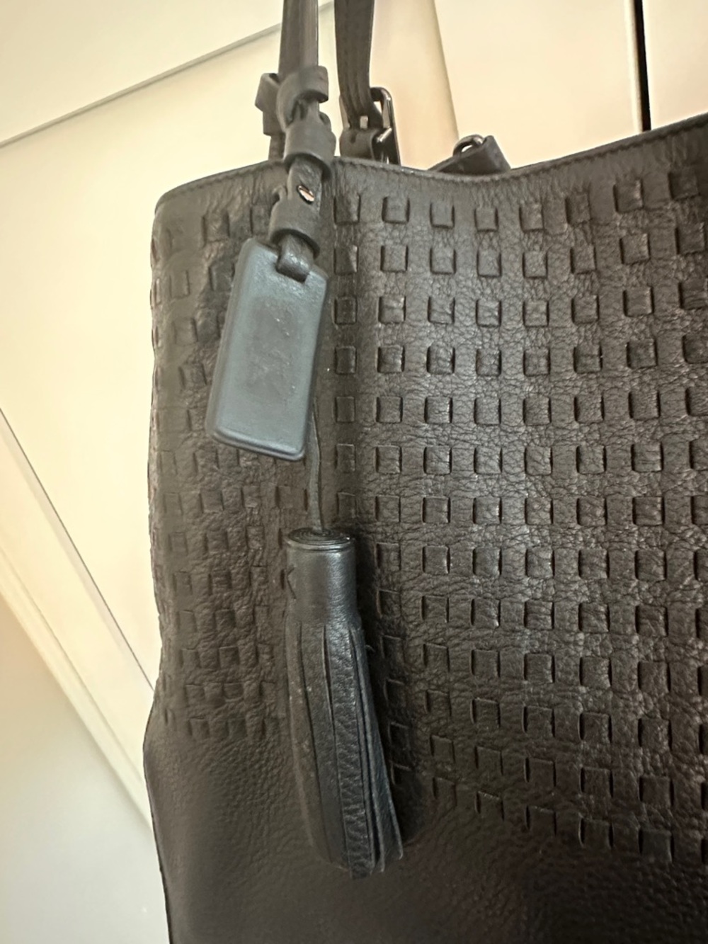 Tumi Black Textured Leather Tote - Picture 5 of 8